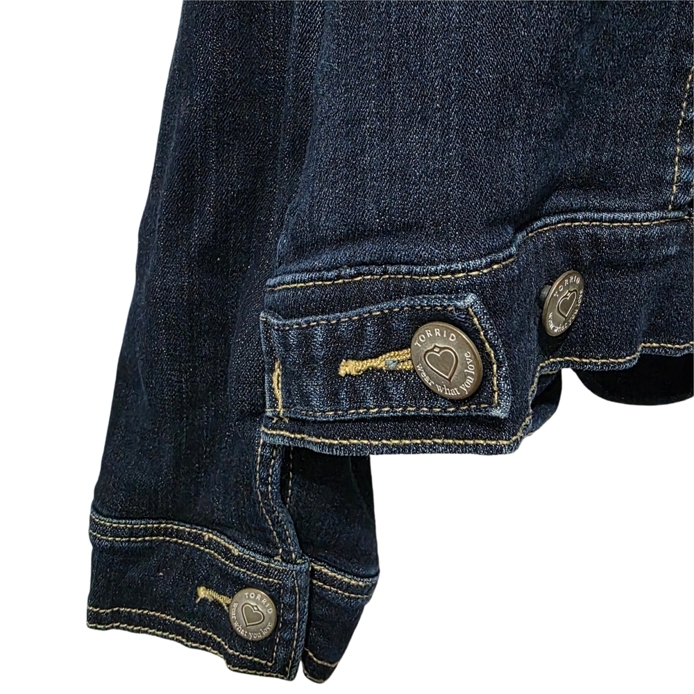 Torrid Denim Trucker Jacket - Dark Wash - Picture 9 of 9